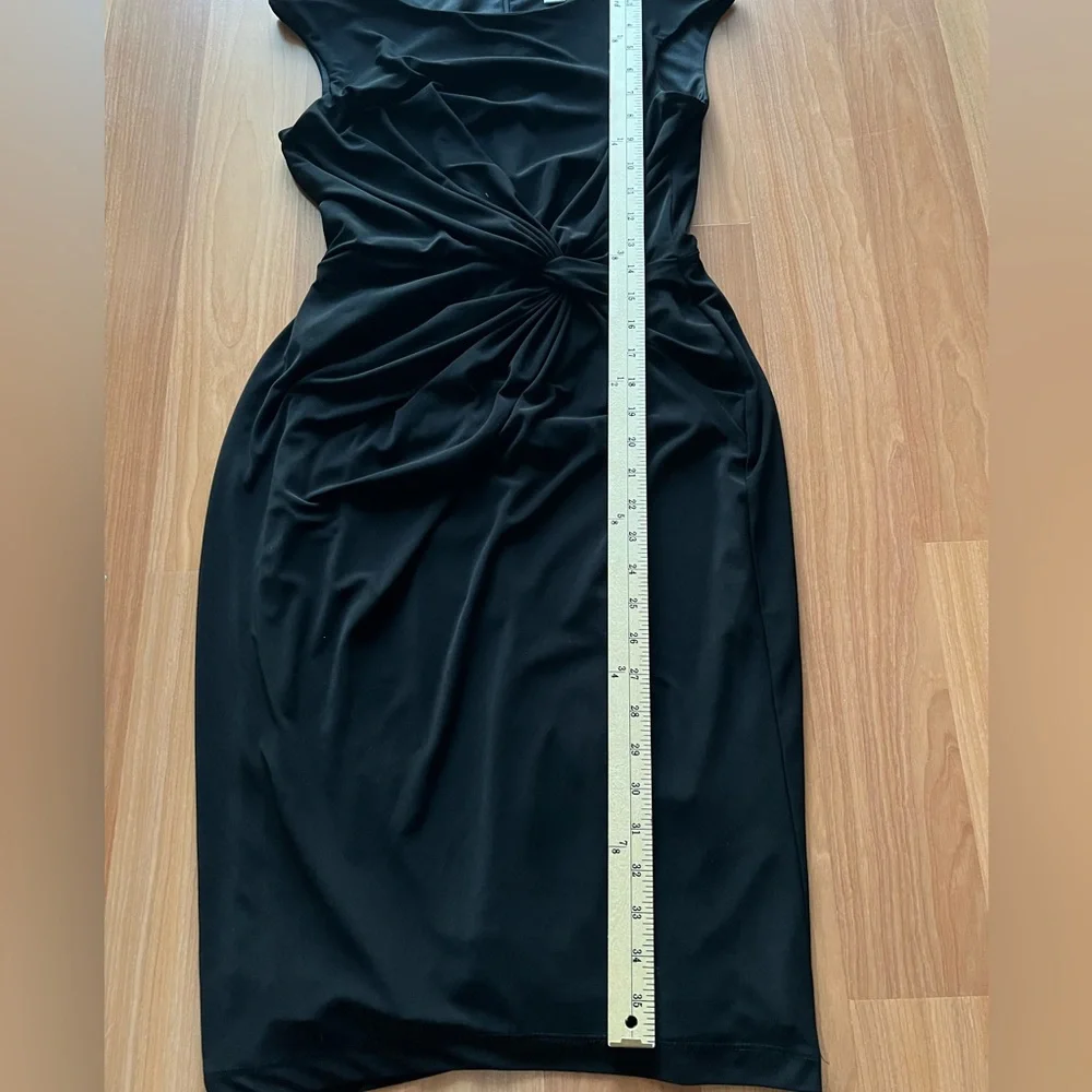 CATO Elegant Black Draped Sleeveless Dress Size 6